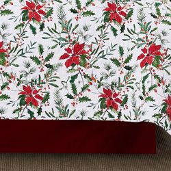 Silvia Solid Red Tailored Bedskirt