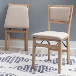 Danya Folding Chairs Natural Set of Two