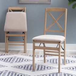 Dawson Folding Chairs Natural Set of Two