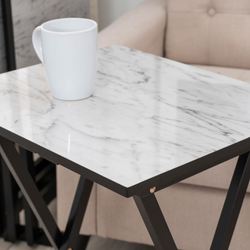 Tayna Folding Tray Tables and Stand White Set of Five