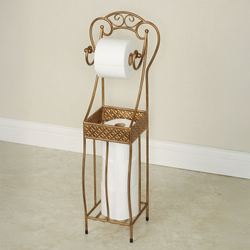 Lanora Toilet Paper Holder Stand Aged Gold