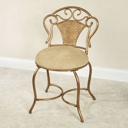 Lanora Vanity Chair Aged Gold