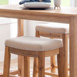 Vera Counter Height Pub Table and Stools Set Beige