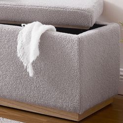 Mya Rectangle Storage Bench Gray