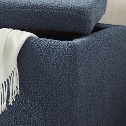 Bri Rectangle Storage Bench Blue