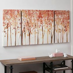 Autumn Forest Triptych Canvas Wall Art Multi Warm Set of Three