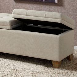 Anika Storage Bench Parchment