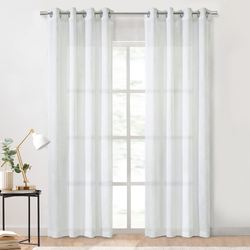 Kenswick Semi Sheer Grommet Curtain Panel White