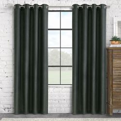 Delphina Grommet Curtain Panel Charcoal