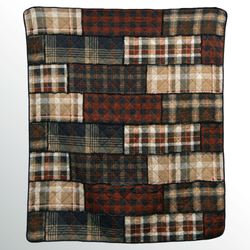 LJ Plaid Patchwork Throw Blanket Multi Warm 50 x 60