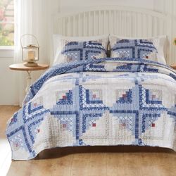Cottage Cabin Mini Quilt Set Blue