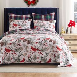 Cardinal Plaid Mini Quilt Set Red