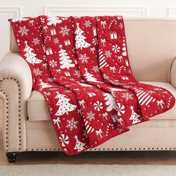 Peppermint Party Throw Blanket Red 50 x 60