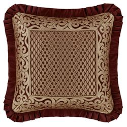 Renzo Flanged Pillow Crimson 20 Square