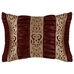 Renzo Flanged Rectangle Pillow Crimson