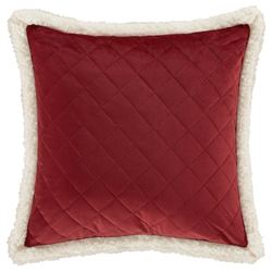Casey Quilted Pillow Crimson 18 Square