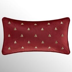Casey Embroidered Rectangle Pillow Crimson