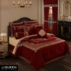 Laurenza Comforter Set Crimson