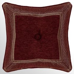 Laurenza Tufted Pillow Crimson 18 Square