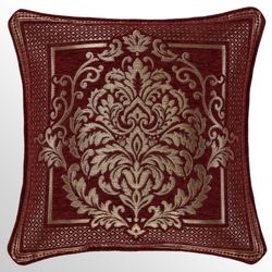 Laurenza Piped Pillow Crimson 20 Square