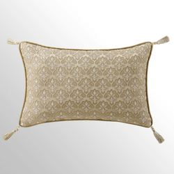 Sondra Gold Tasseled Rectangle Pillow