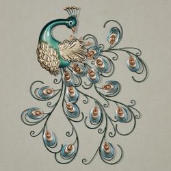 Pretty Peacock Wall Art Multi Metallic