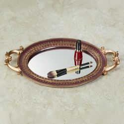 Palecia Mirrored Vanity Tray Burgundy