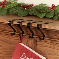 Mantel Hooks Black Set of Four