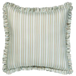 Floral Cottage Ruffled European Sham Only Pale Blue