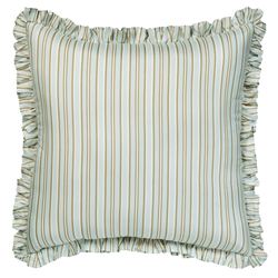 Floral Cottage European Pillow with Ruffled Sham Pale Blue