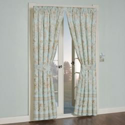 Floral Cottage Tailored Curtain Pair Pale Blue 84 x 84