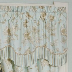 Floral Cottage Scalloped Valance Pale Blue 72 x 18