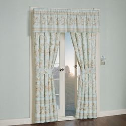 Floral Cottage Tailored Valance Pale Blue 72 x 18