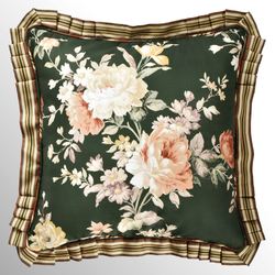 Brittany Flanged Pillow Green 20 Square