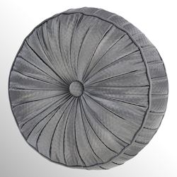 Excelsior Pleated Tufted Pillow French Blue Round