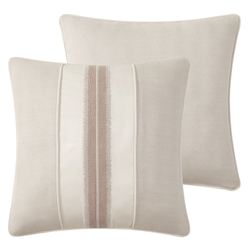 Arderra Reversible Banded Pillow Ivory 20 Square