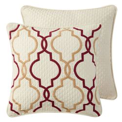 Lewiston Reversible Geometric Embroidered Pillow Multi Warm 16 Square