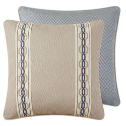 Lewiston Reversible Banded Embroidered Pillow Multi Warm 20 Square