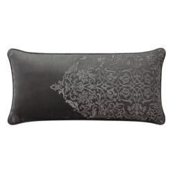 Lorna Embroidered Rectangle Pillow Charcoal