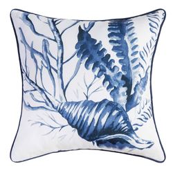 Midnight Lagoon Piped Pillow Blue 18 Square