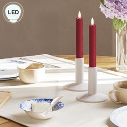 Deluxe Home Art LED Taper Candles Burgundy Set of Two