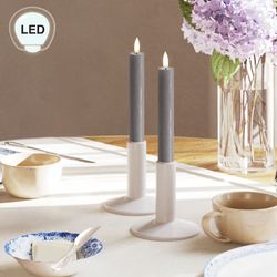 Deluxe Home Art LED Taper Candles Gray Set of Two