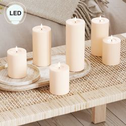 Deluxe Home Art LED Pillar Candle Cream