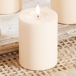 Deluxe Home Art LED Pillar Candle Cream