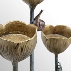 Frog and Flower Trio Candleholder Multi Metallic