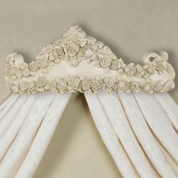 Ella Rose Antique Ivory Wall Teester Bed Crown