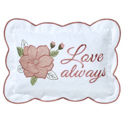 Lovington Embroidered Rectangle Pillow White