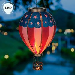 Americana Extra Large Hot Air Balloon Solar Lantern Red