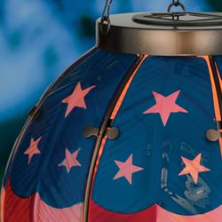 Americana Extra Large Hot Air Balloon Solar Lantern Red