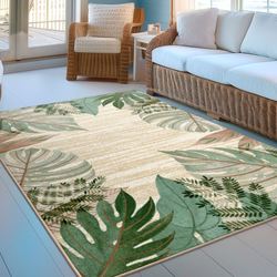 Tropical Shade Rectangle Rug Green